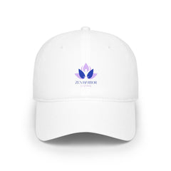 Zen Harbor Living Lotus Cap — Low Profile Baseball Hat with Purple Lotus Logo