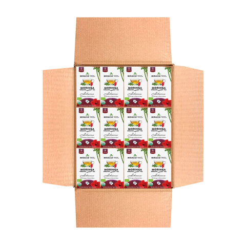 Organic Moringa Tea - Hibiscus - Caffeine-Free Herbal Tea