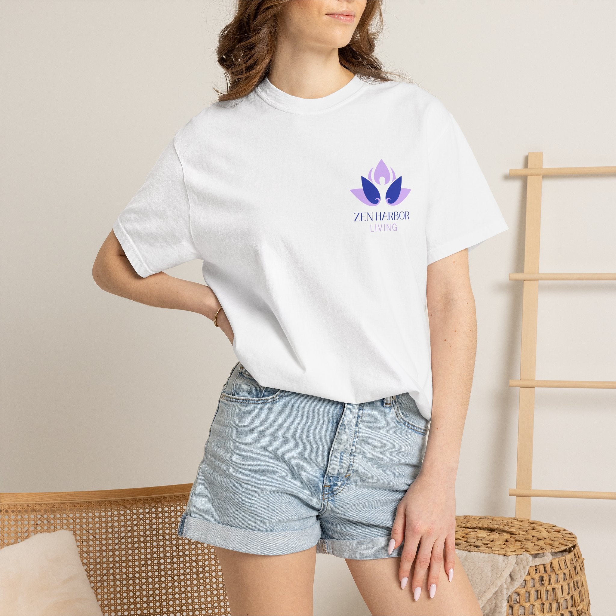Lotus Serenity T-Shirt — 'As I Am Here' Floral Graphic Tee