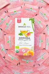 Organic Moringa Tea - Peach & Ginger - Caffeine-Free Herbal Tea