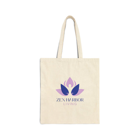 Zen Harbor Living Cotton Tote Bag – Lotus Logo Eco Shopper