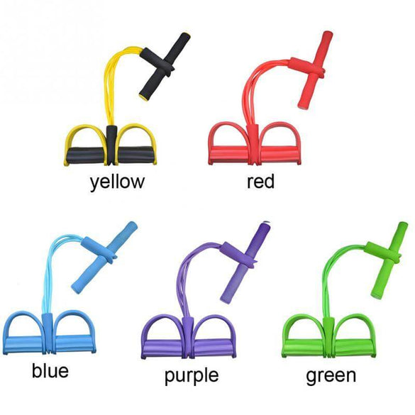 Latex Foot Pedal Resistance Pull Rope Fitness Expander with Handles