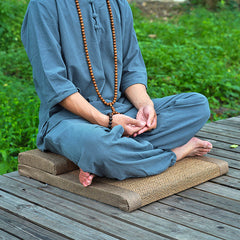 Natural Bamboo Fiber Zafu – Round Meditation Cushion for Zen Practice